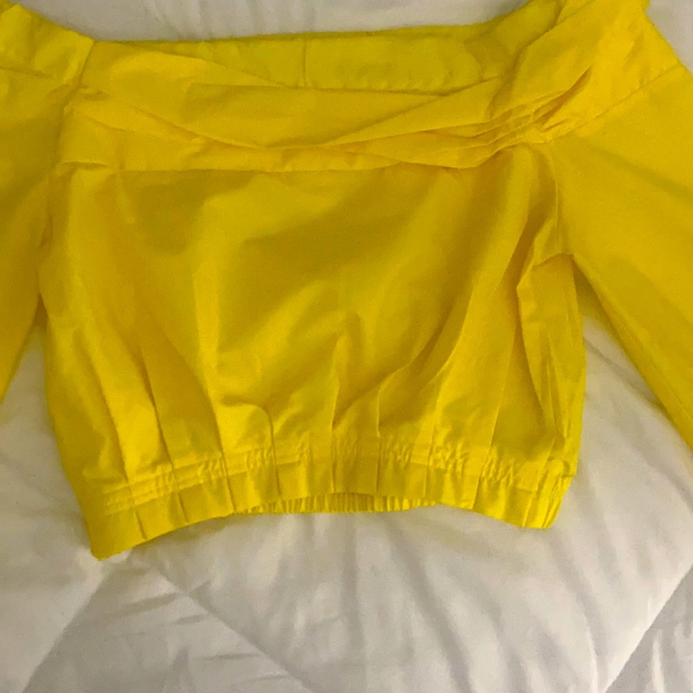 Zara Off the shoulder yellow top